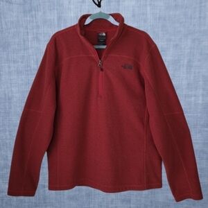 THE NORTH FACE 1/4 Zip Waffle Weave Pullover Maroon / Dark Red Men's L